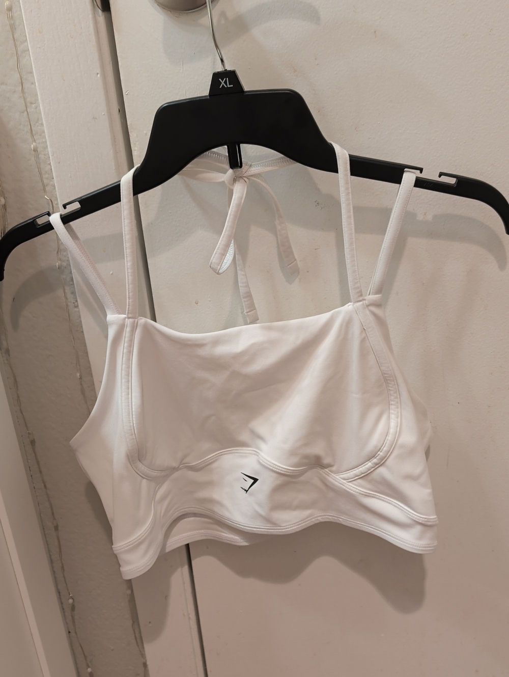 Gymshark White Strappy Halter Sports Bra
